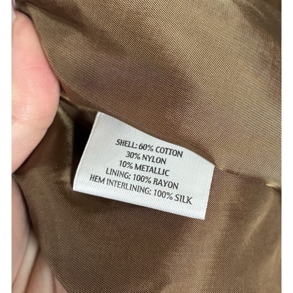 Eileen Fisher Womens L Bronze Metallic Cotton Blend Duster Coat Quiet Luxury - Picture 8 of 8